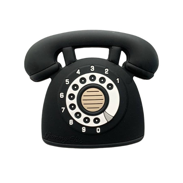 Retro Phone Teether Black