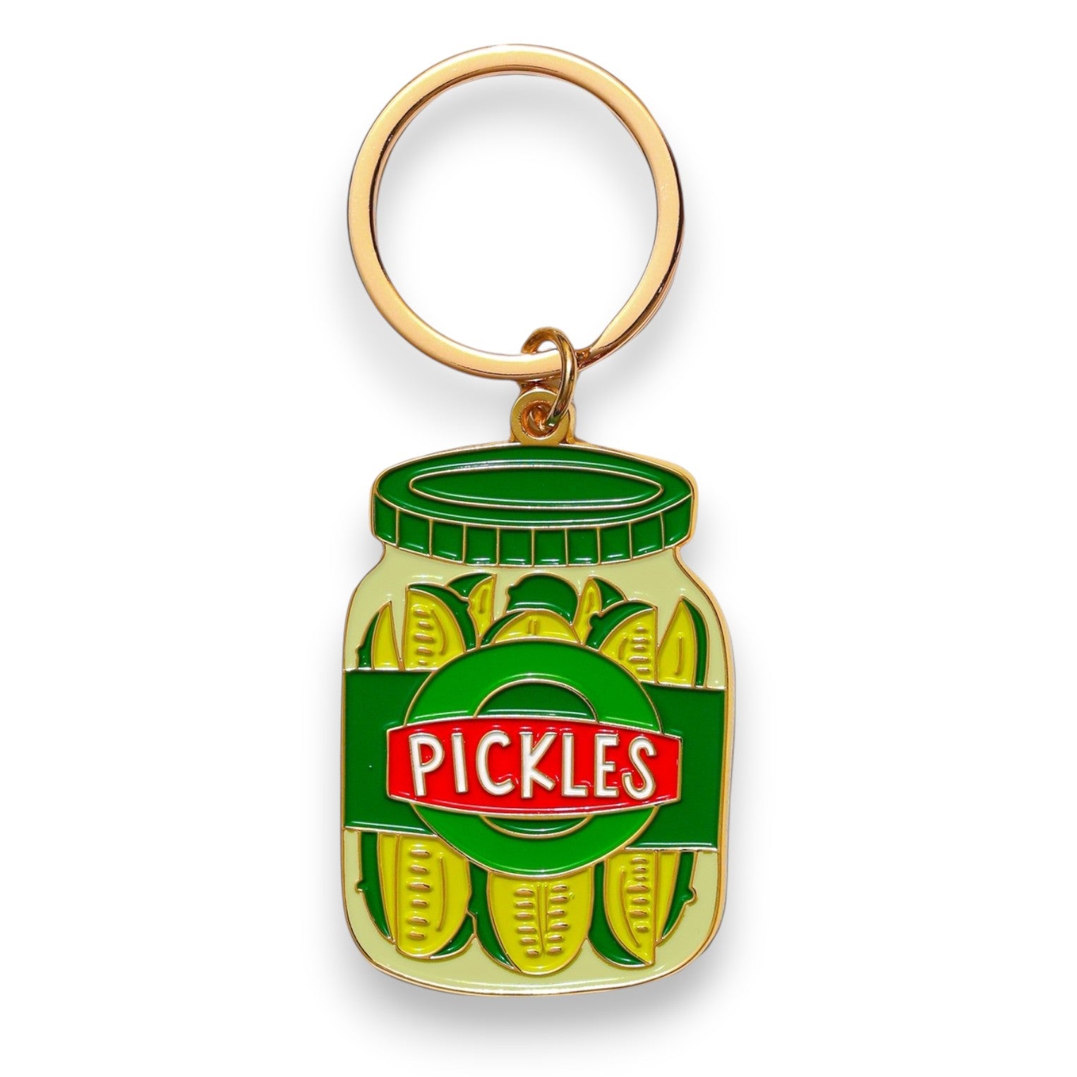 Pickle Jar Enamel Keychain