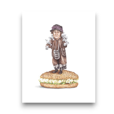 Home Alone Pigeon Lady On Sandwich Print