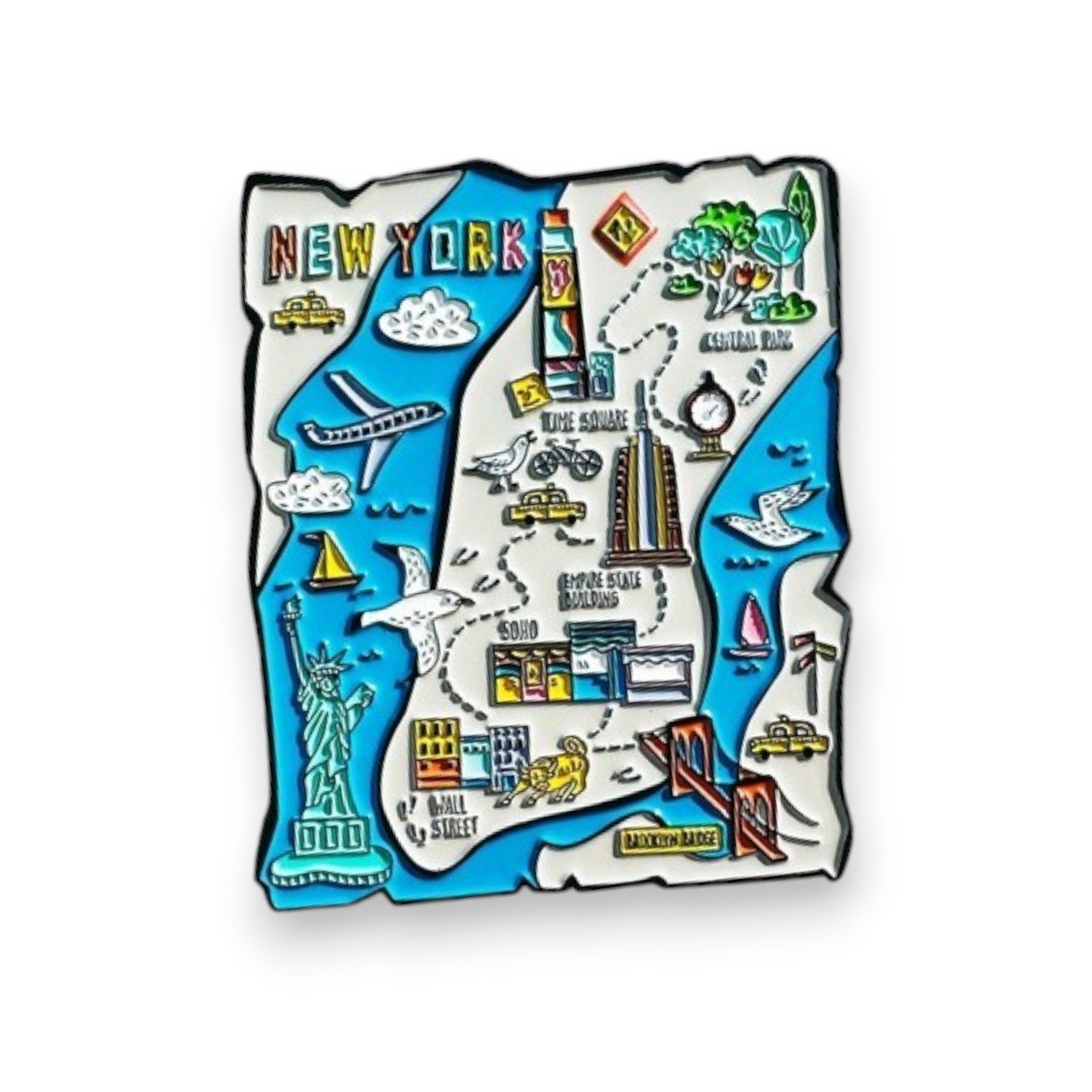 New York Map Stamp Pin
