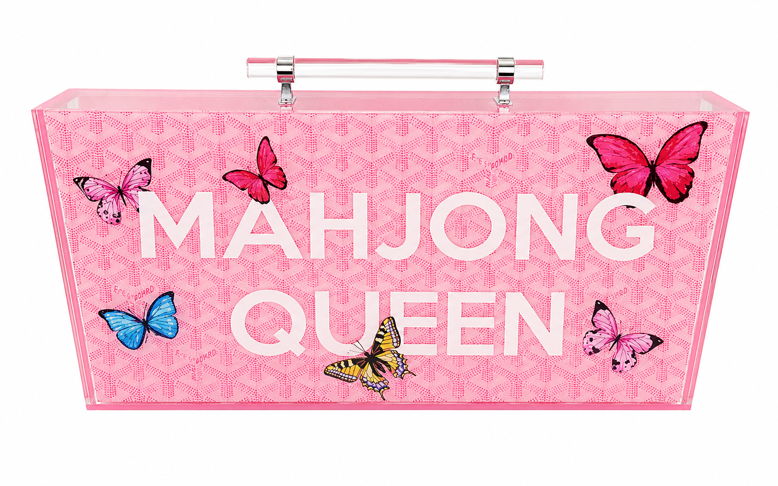 Pink Butterflies Mahjong Set
