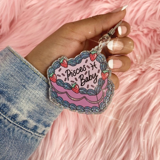 Zodiac Cake Keychain