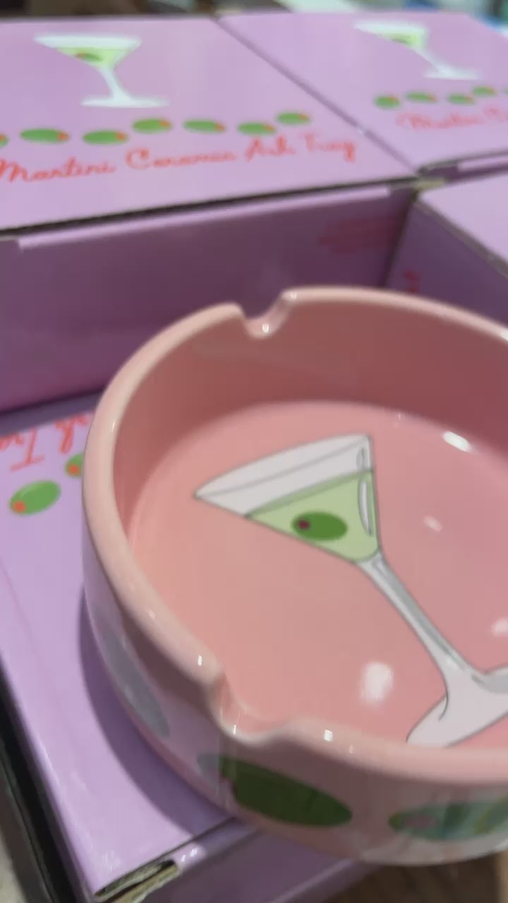 Load video: Martini Ceramic Ashtray