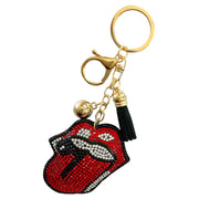 Rhinestone Tongue Keychain