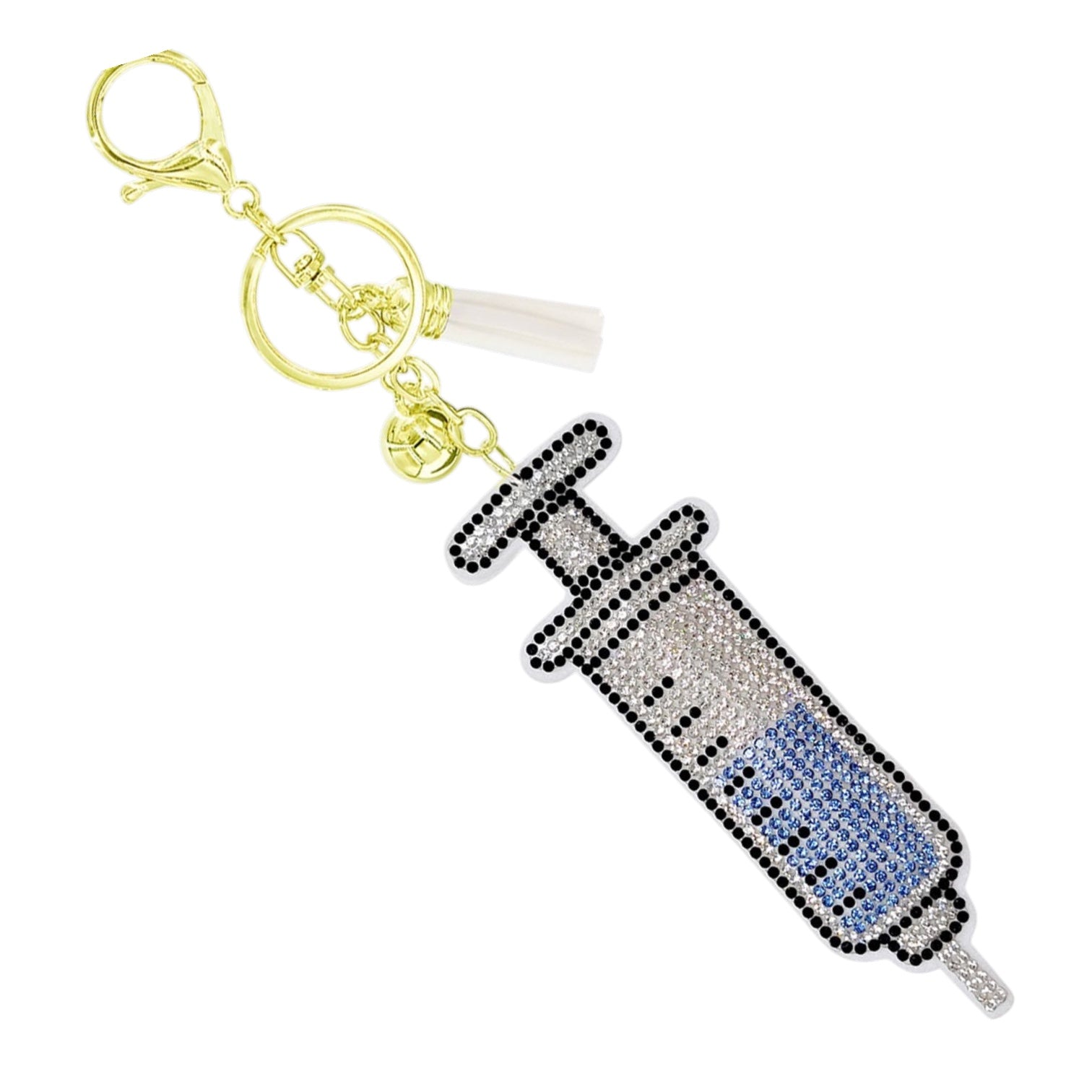 Rhinestone Syringe Keychain