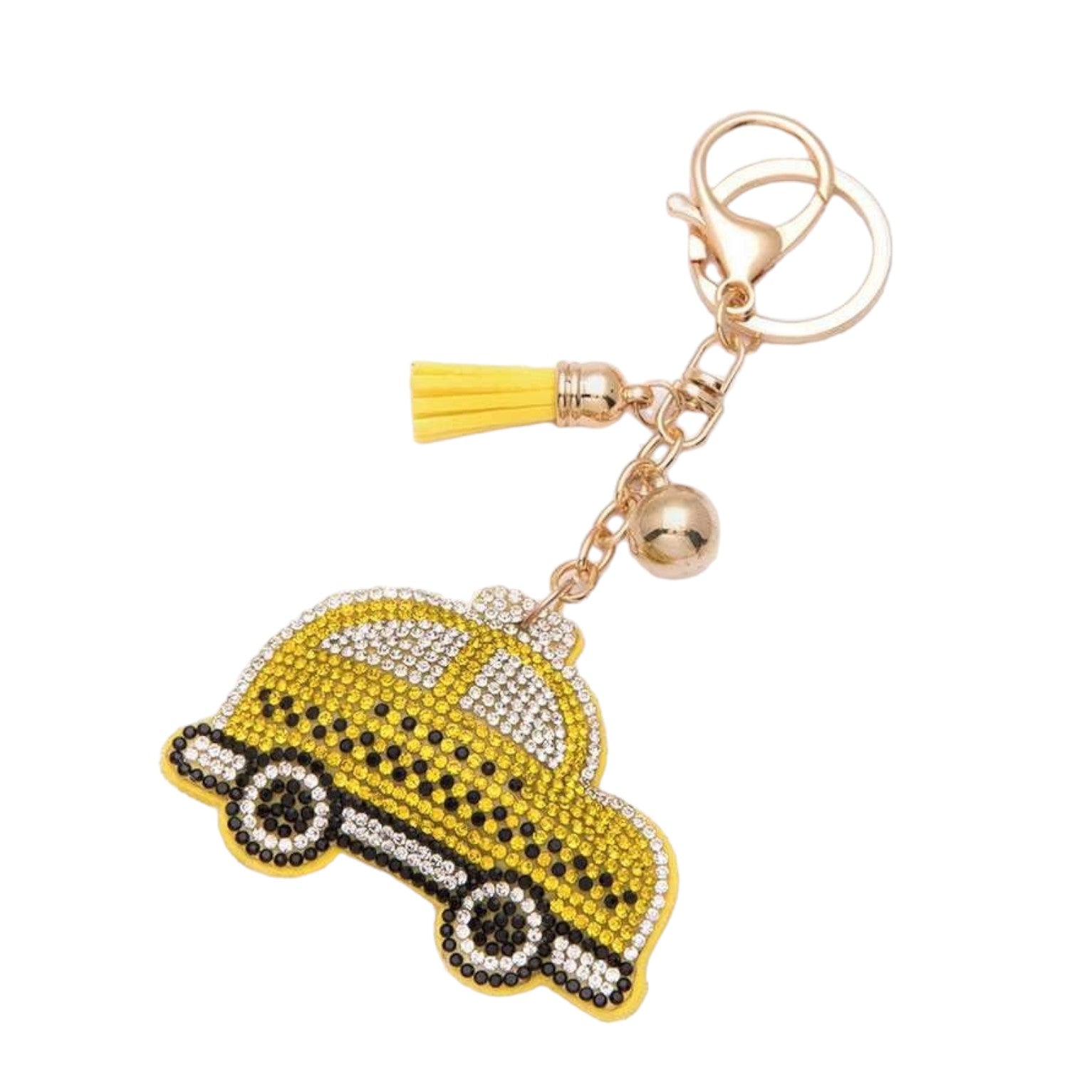 Rhinestone Taxi Keychain
