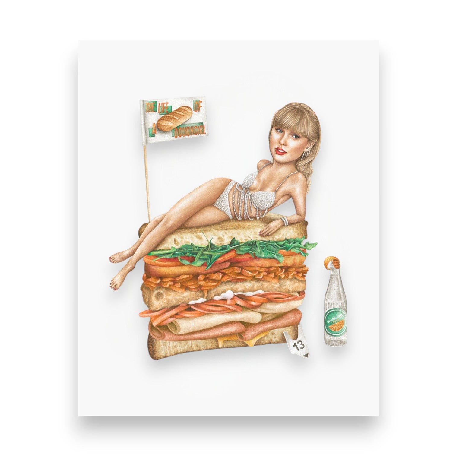 Taylor Dough Girl On Sandwich Print