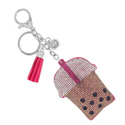 Rhinestone Boba Tea Keychain