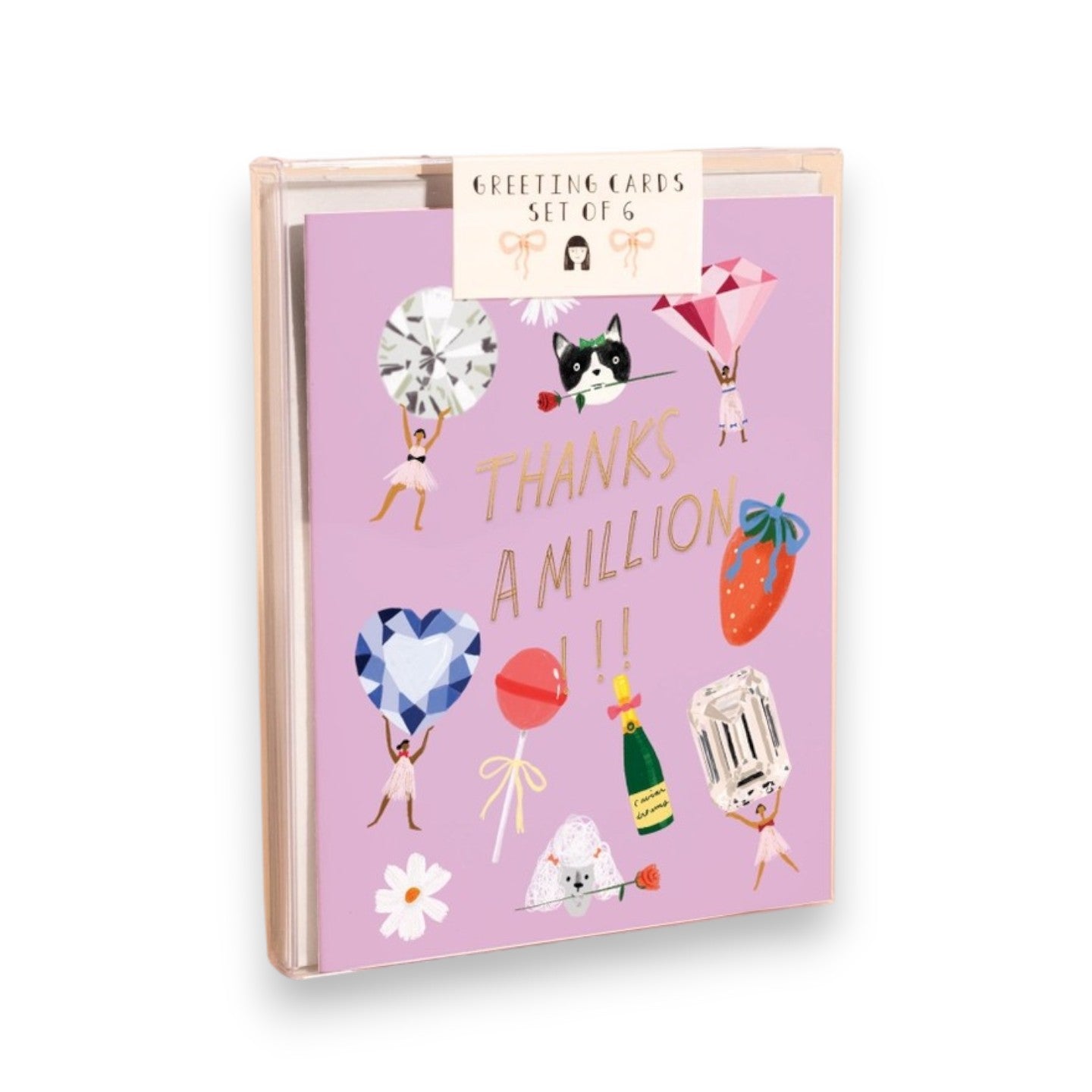 Thanks A Million Cards Set Pink