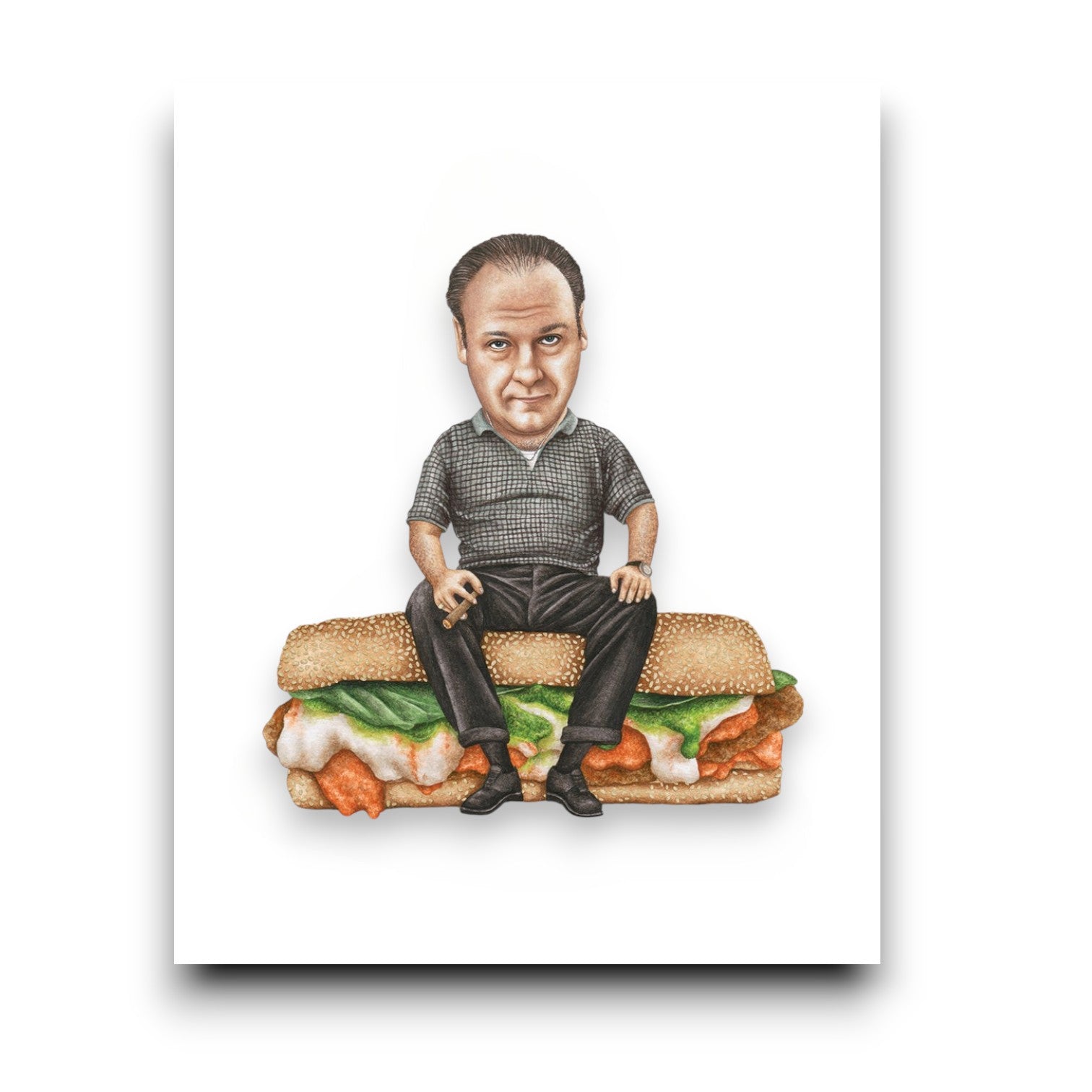 Tony Soprano Grey Shirt On Sandwich Art Print