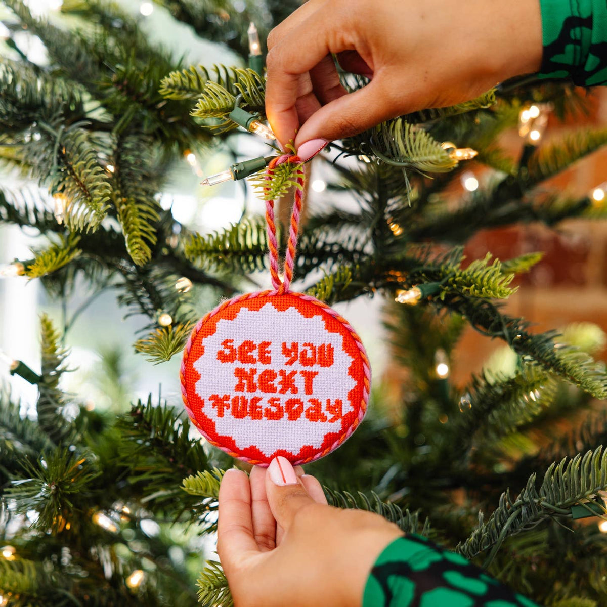 See You Next Tuesday Needlepoint Ornament