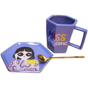 Plate And Mug Miss Caffeine Set
