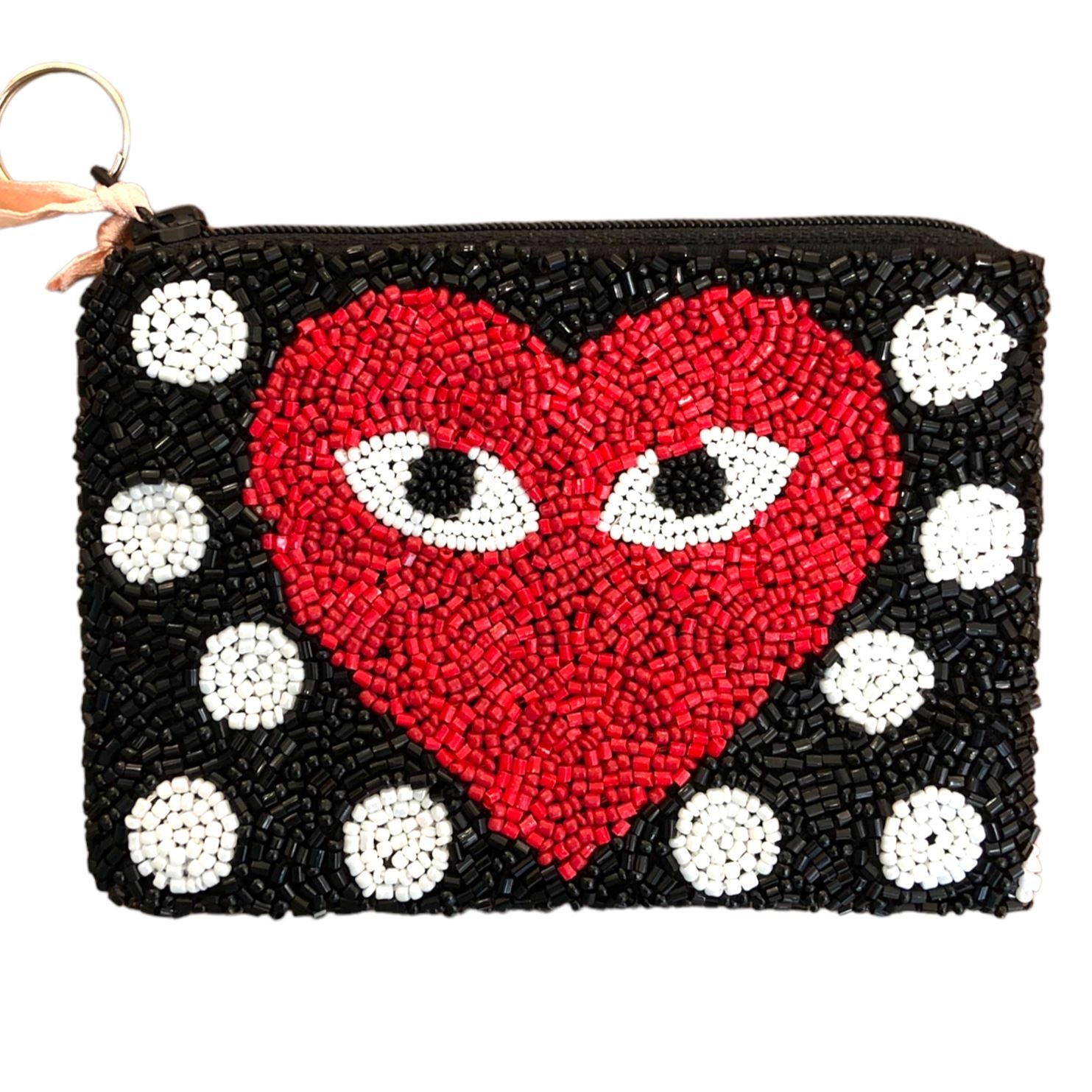 Polka Dot Heart Coin Purse