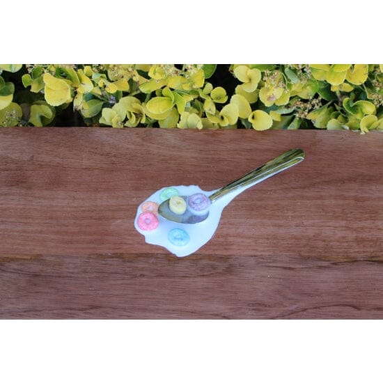 Spoon in Fruit Loops Cereal